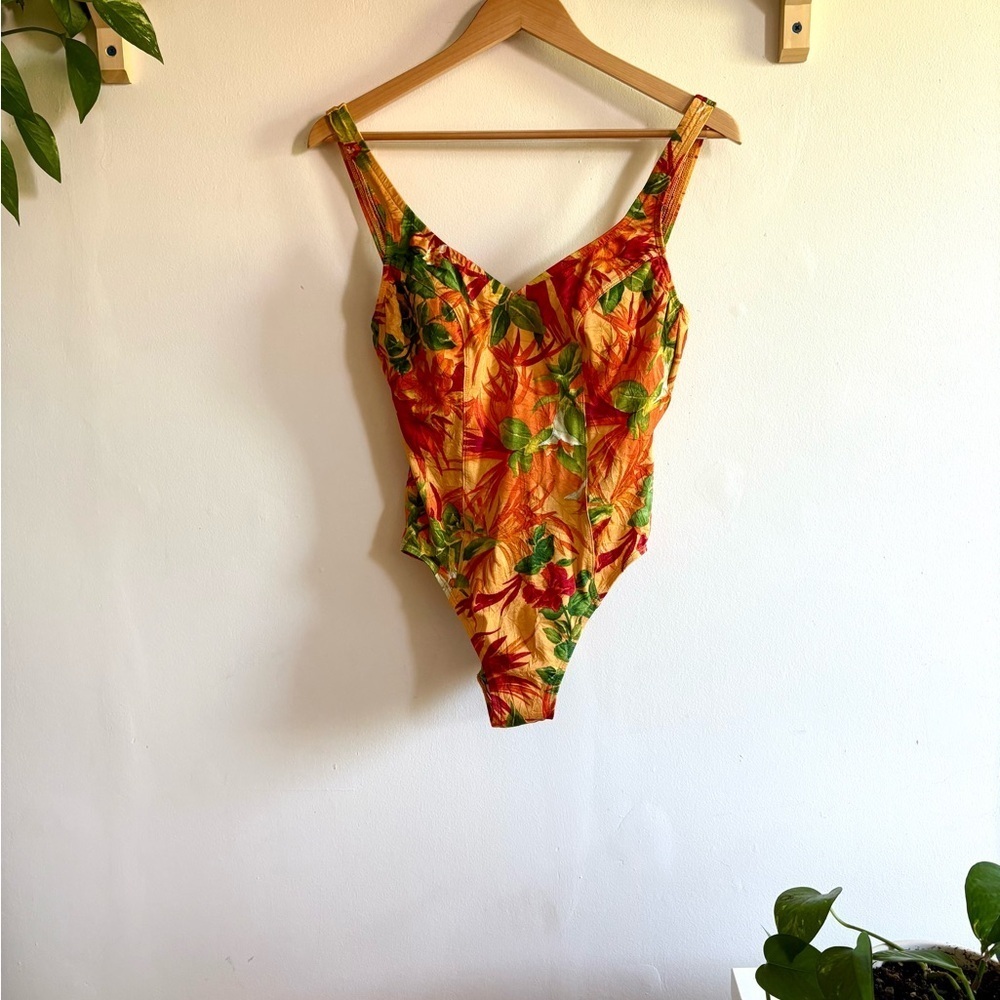 Vintage floral One-Piece Swimsuit (M)